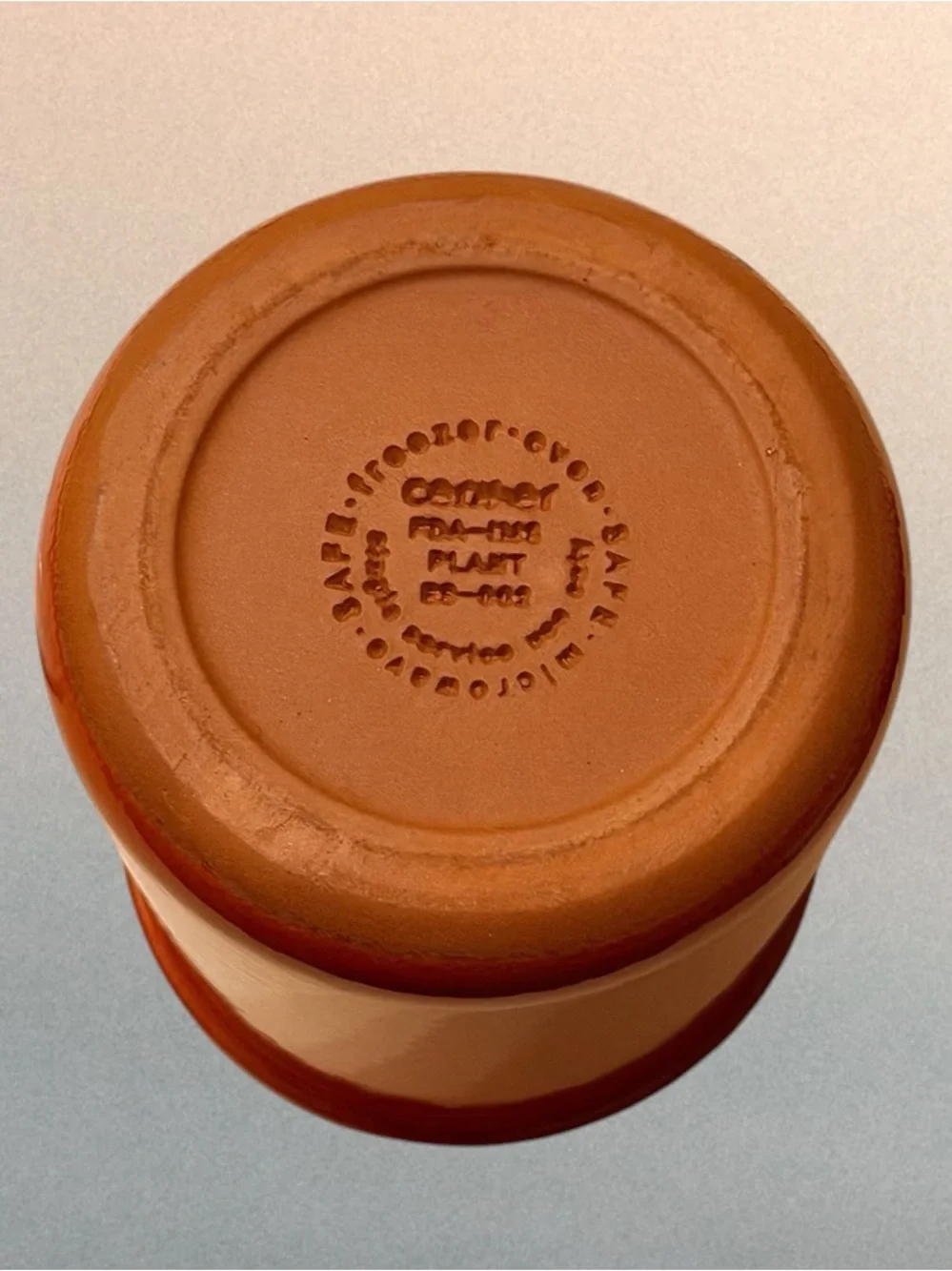 La Fermière Yogurt Rusty Orange Embossed Ceramic Crock Jar Ramekin